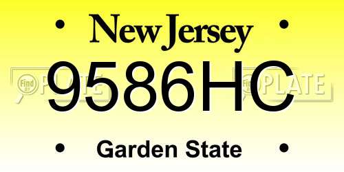 9586HC New Jersey License Plate