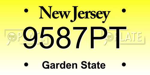 9587PT New Jersey License Plate