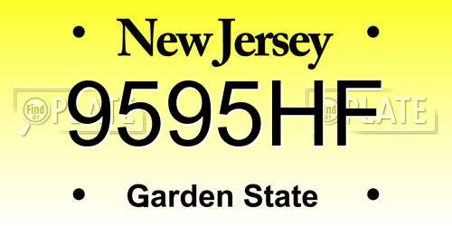 9595HF New Jersey License Plate