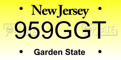959GGT New Jersey License Plate
