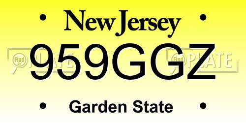 959GGZ New Jersey License Plate