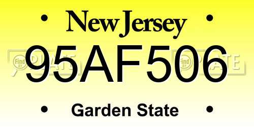 95AF506 New Jersey License Plate