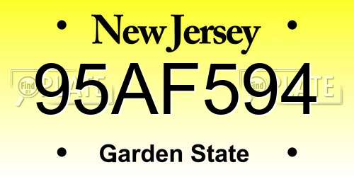 95AF594 New Jersey License Plate