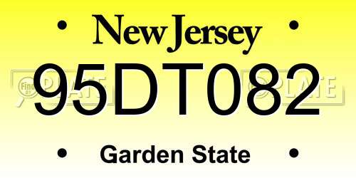 95DT082 New Jersey License Plate