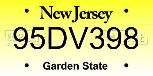 95DV398 New Jersey License Plate