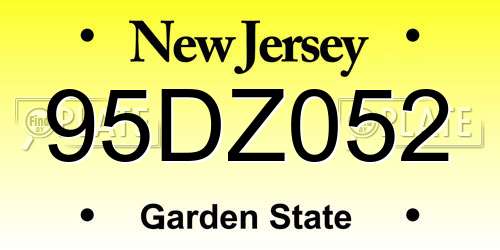 95DZ052 New Jersey License Plate