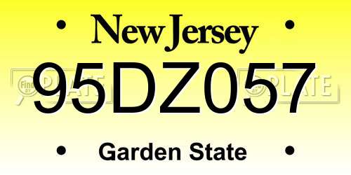 95DZ057 New Jersey License Plate