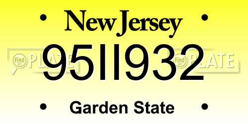 95II932 New Jersey License Plate