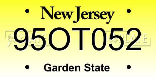 95OT052 New Jersey License Plate