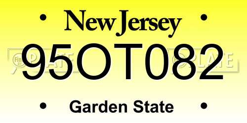 95OT082 New Jersey License Plate