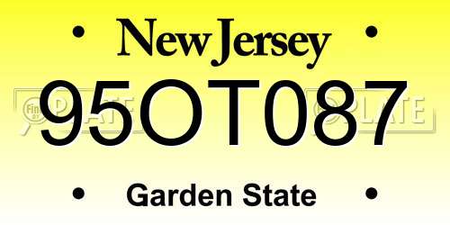95OT087 New Jersey License Plate