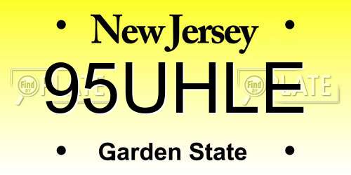 95UHLE New Jersey License Plate