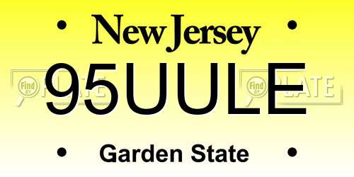 95UULE New Jersey License Plate