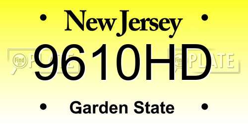 9610HD New Jersey License Plate