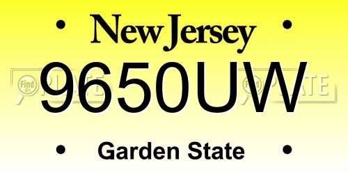 9650UW New Jersey License Plate