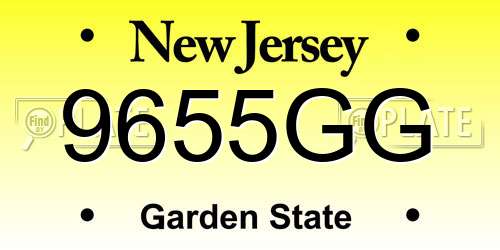 9655GG New Jersey License Plate