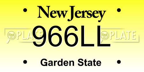 966LL New Jersey License Plate