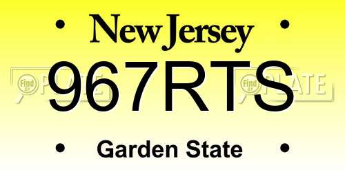 967RTS New Jersey License Plate