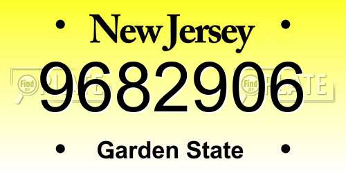 9682906 New Jersey License Plate