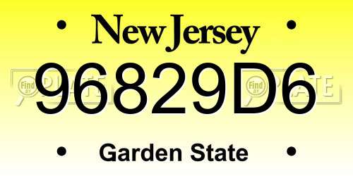 96829D6 New Jersey License Plate