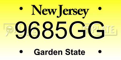 9685GG New Jersey License Plate