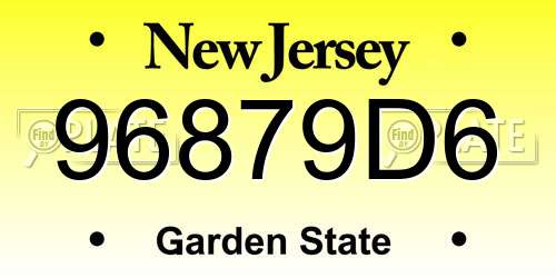 96879D6 New Jersey License Plate
