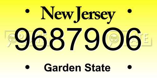 96879O6 New Jersey License Plate
