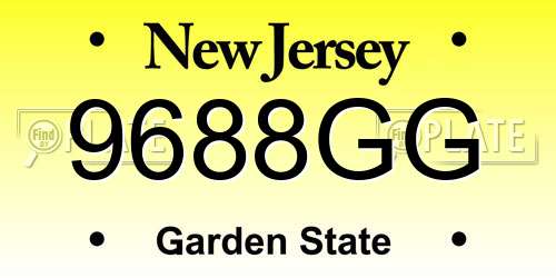 9688GG New Jersey License Plate