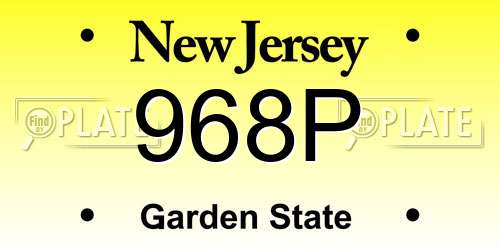 968P New Jersey License Plate