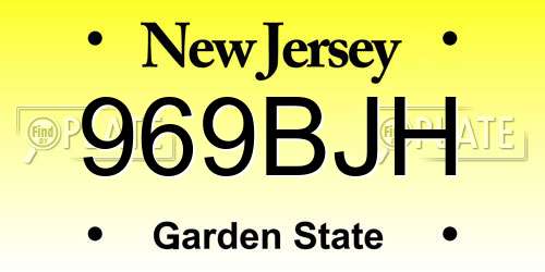 969BJH New Jersey License Plate