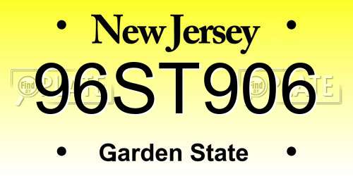 96ST906 New Jersey License Plate