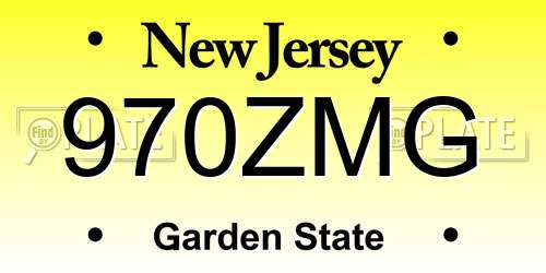 970ZMG New Jersey License Plate