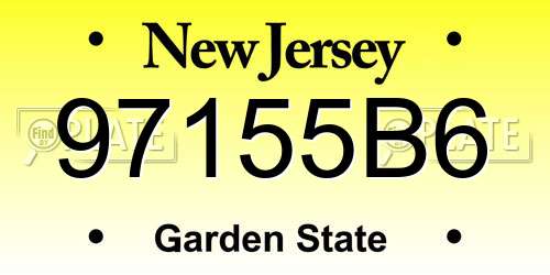 97155B6 New Jersey License Plate