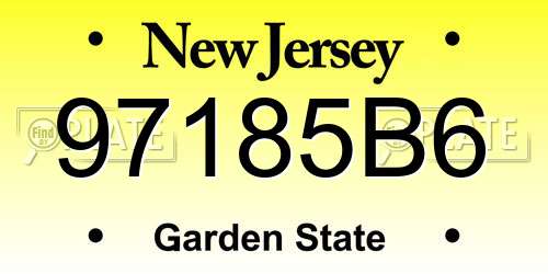 97185B6 New Jersey License Plate