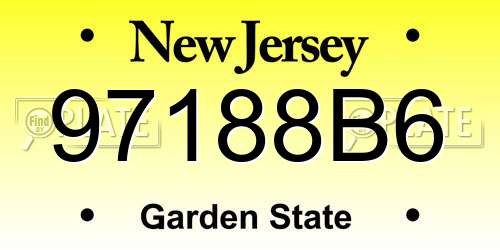 97188B6 New Jersey License Plate