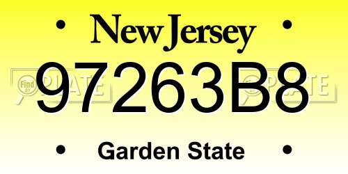 97263B8 New Jersey License Plate