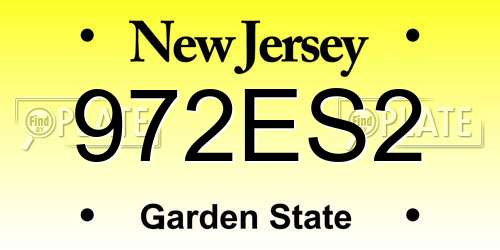 972ES2 New Jersey License Plate