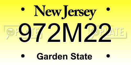 972M22 New Jersey License Plate