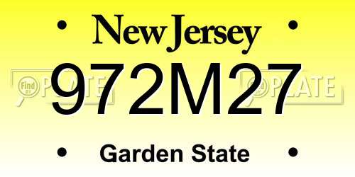 972M27 New Jersey License Plate
