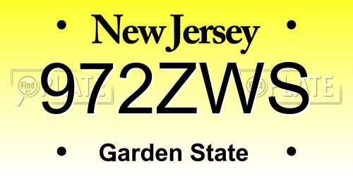 972ZWS New Jersey License Plate