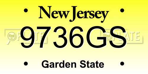 9736GS New Jersey License Plate