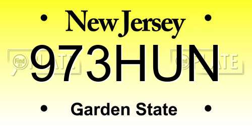 973HUN New Jersey License Plate
