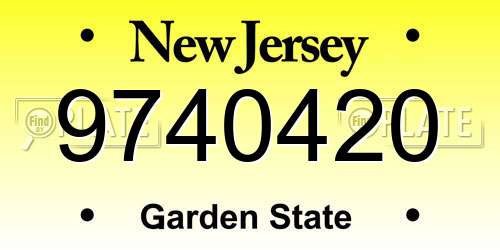 9740420 New Jersey License Plate