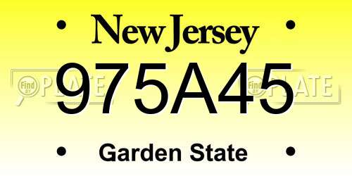 975A45 New Jersey License Plate