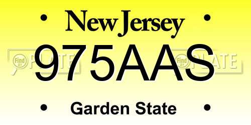 975AAS New Jersey License Plate