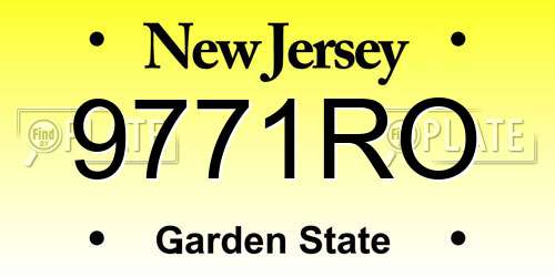 9771RO New Jersey License Plate