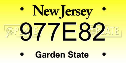 977E82 New Jersey License Plate