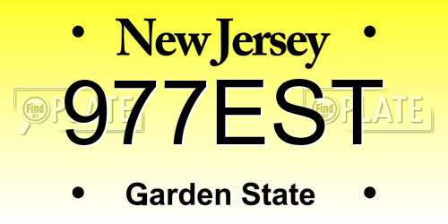 977EST New Jersey License Plate