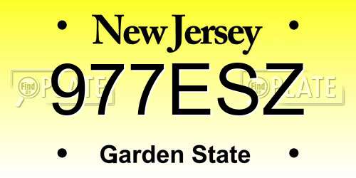 977ESZ New Jersey License Plate