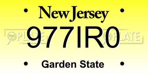 977IR0 New Jersey License Plate